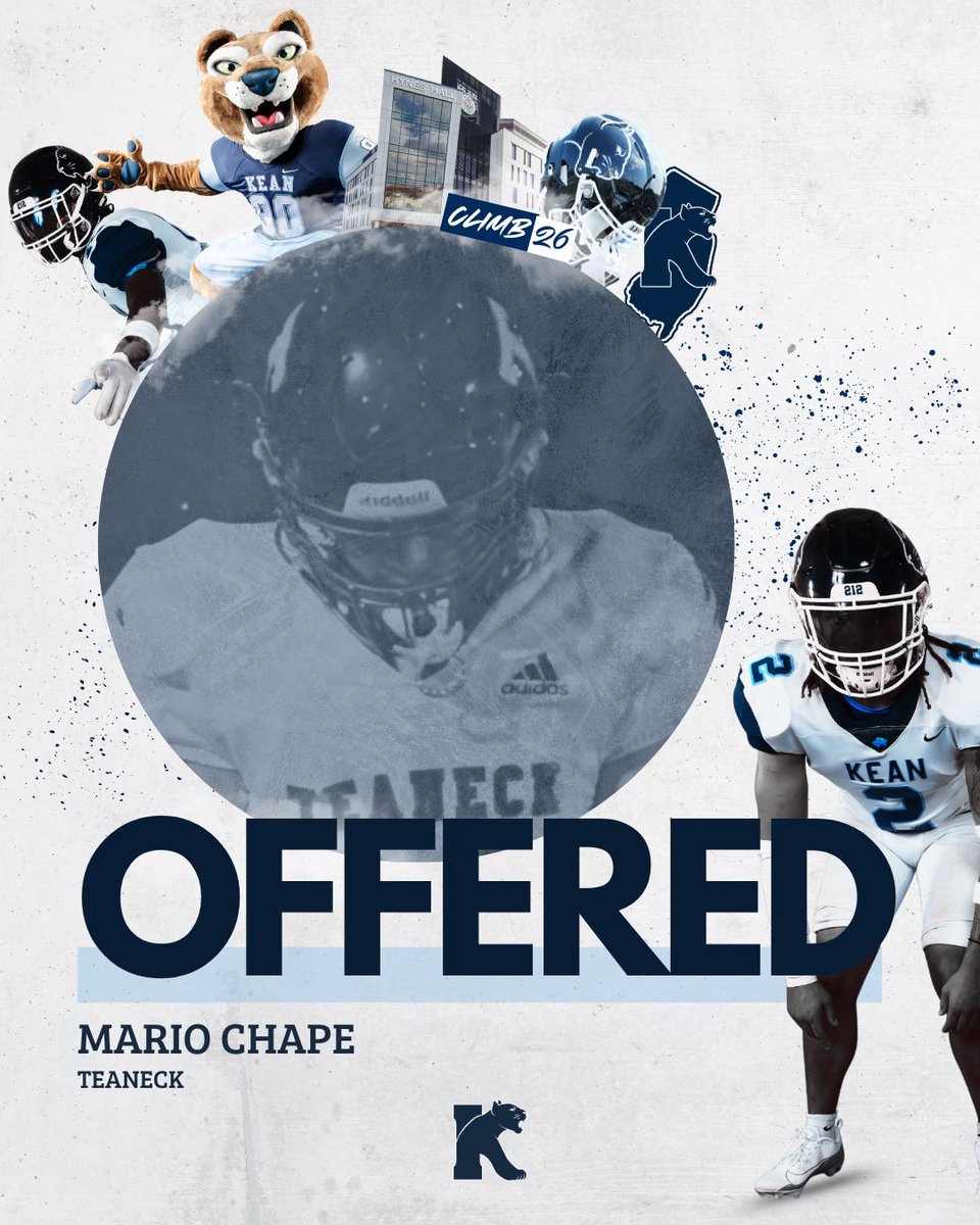 Mario chape (@chapemario30314) on Twitter photo AGTG After a great conversation with <a href="/CoachEvanDurand/">Evan Durand</a> I am blessed to receive my 5th offer to continue my academic and athletic career at Kean University 🩵💙#TeaneckTough <a href="/CoachKuanBCE/">Cekuan James</a> <a href="/Coach_Casee/">Caysaan James</a> <a href="/CoachRah26/">Coach Rah 🏈🎯</a> <a href="/TheCoachDra/">Aundrà Ellington</a> <a href="/CoachBaidooBCE/">Theodore Baidoo</a> <a href="/Coach_Shaddy/">Tyler Shadrach</a> AGTG After a great conversation with <a href="/CoachEvanDurand/">Evan Durand</a> I am blessed to receive my 5th offer to continue my academic and athletic career at Kean University 🩵💙#TeaneckTough <a href="/CoachKuanBCE/">Cekuan James</a> <a href="/Coach_Casee/">Caysaan James</a> <a href="/CoachRah26/">Coach Rah 🏈🎯</a> <a href="/TheCoachDra/">Aundrà Ellington</a> <a href="/CoachBaidooBCE/">Theodore Baidoo</a> <a href="/Coach_Shaddy/">Tyler Shadrach</a>