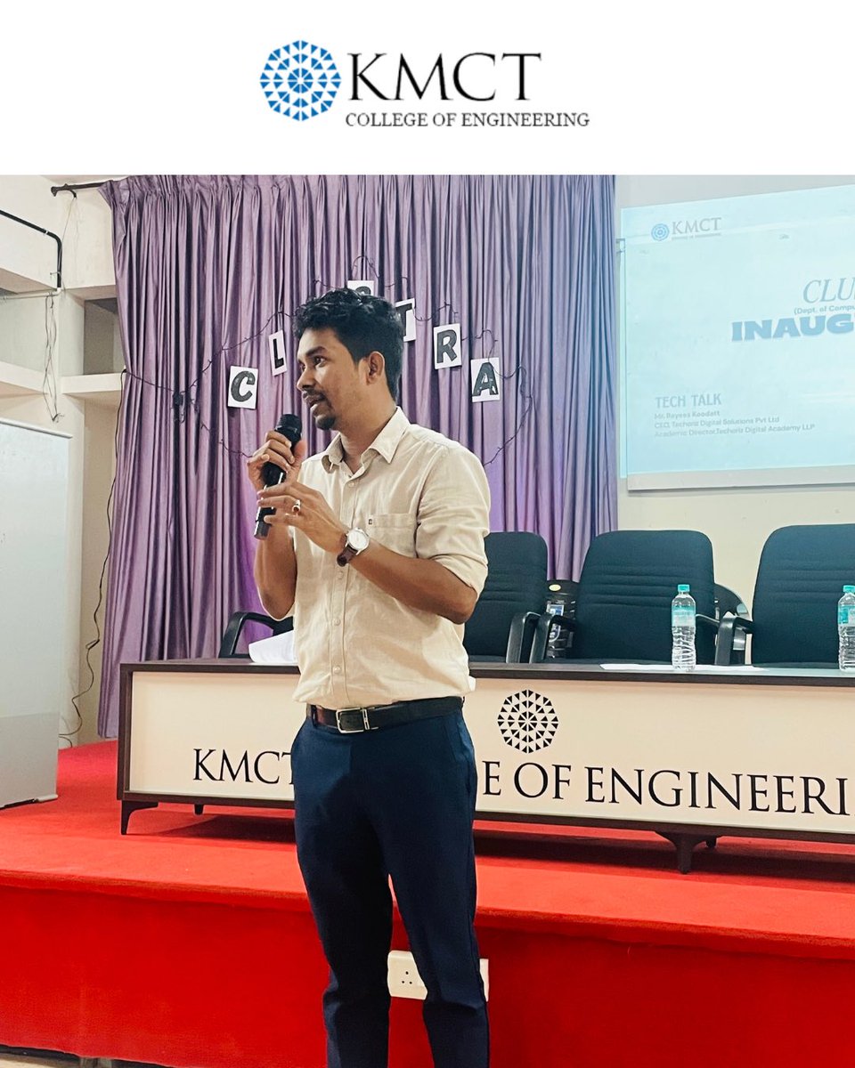 RkNadapuram's tweet photo. Honored to kick off CLUSTRA‘25, the flagship annual association event of the Department of Computer Science and Engineering at KMCT College of Engineering — a celebration of innovation, collaboration, and student excellence.

Thank you, KMCT College of Engineering https://t.co/RHDz5IIlWw