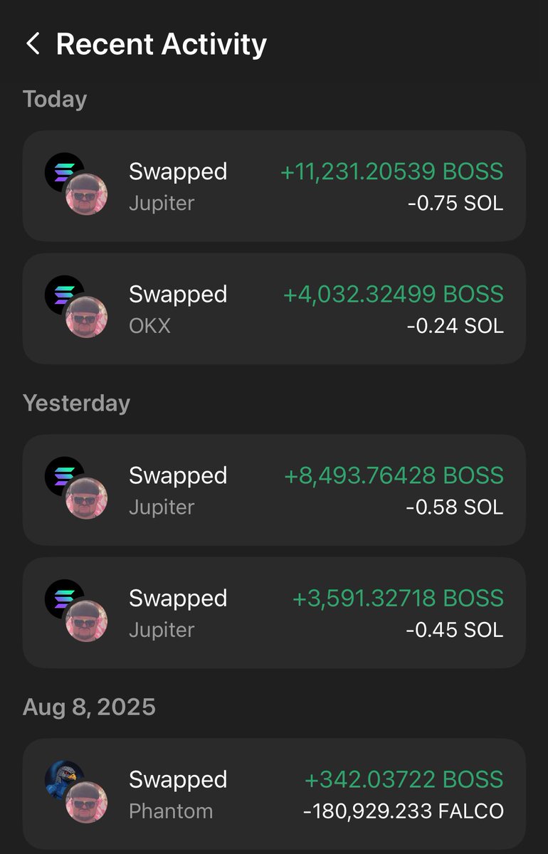 Buying every $BOSS dip, everyday, until 500million mc