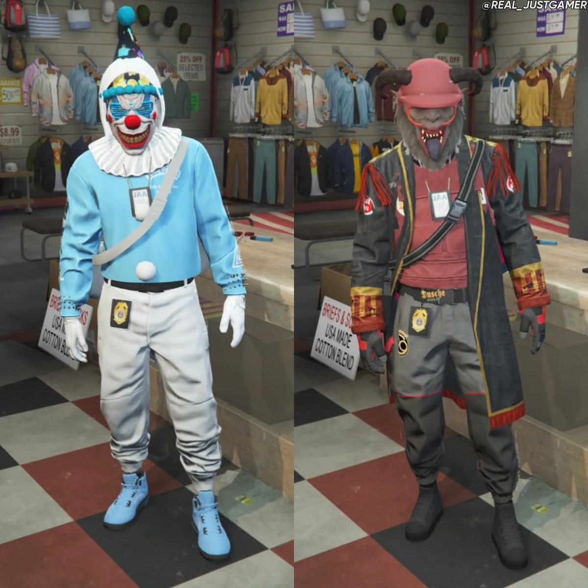 REAL_JuSTGameR's tweet photo. 🔹𝘕𝘌𝘞 𝘉𝘌𝘍𝘍 𝘒𝘐𝘓𝘓𝘌𝘙 𝘊𝘓𝘖𝘞𝘕 𝘈𝘕𝘋 𝘍𝘙𝘖𝘕𝘛𝘐𝘌𝘙 𝘖𝘜𝘛𝘍𝘐𝘛𝘚🔹
#Gtav #Gtaonline #Gtabeff
#Gtavoutfit https://t.co/OMTAnY11wU
