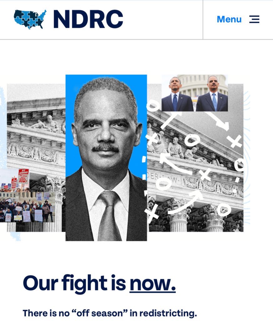 Eric Holder is running a redistricting organization at the same time he’s appearing on legacy media to condemn Republicans for redistricting.

Democrat politicians are total hypocrites who lie about everything. Never give them an inch. The Democrat Party must never have power.