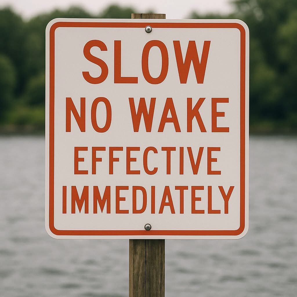 kranickforsup's tweet photo. Due to the recent heavy rainfall, a "NO WAKE ORDER" has been issued for all of Pewaukee Lake effective immediately. This order has been made in hopes of minimizing shoreline erosion, protecting sensitive areas, and ensuring boater safety. https://t.co/LcI8Mq6Vg6