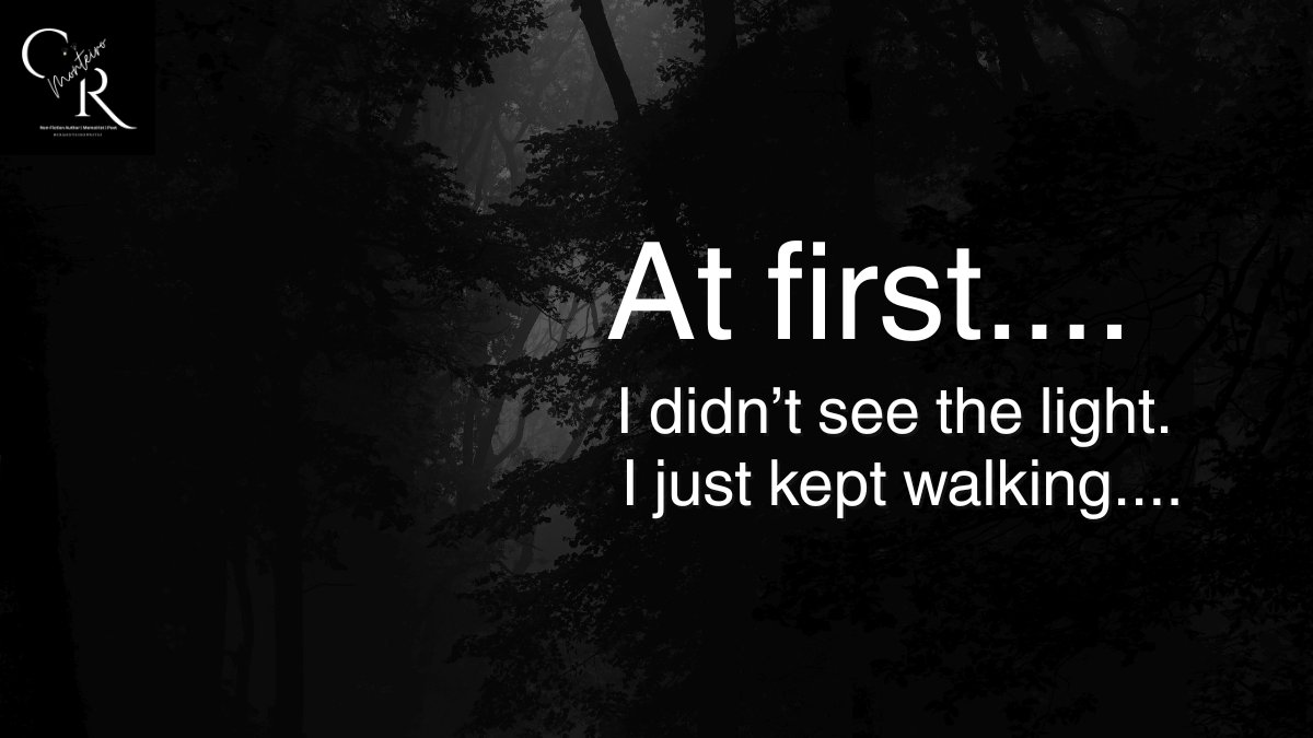crmonteirowrite's tweet photo. I didn’t see the light.
I just kept walking
until I wasn’t in pitch black anymore.
That counts too.
#poemsfromadepressedheart https://t.co/3wrmS38KFt