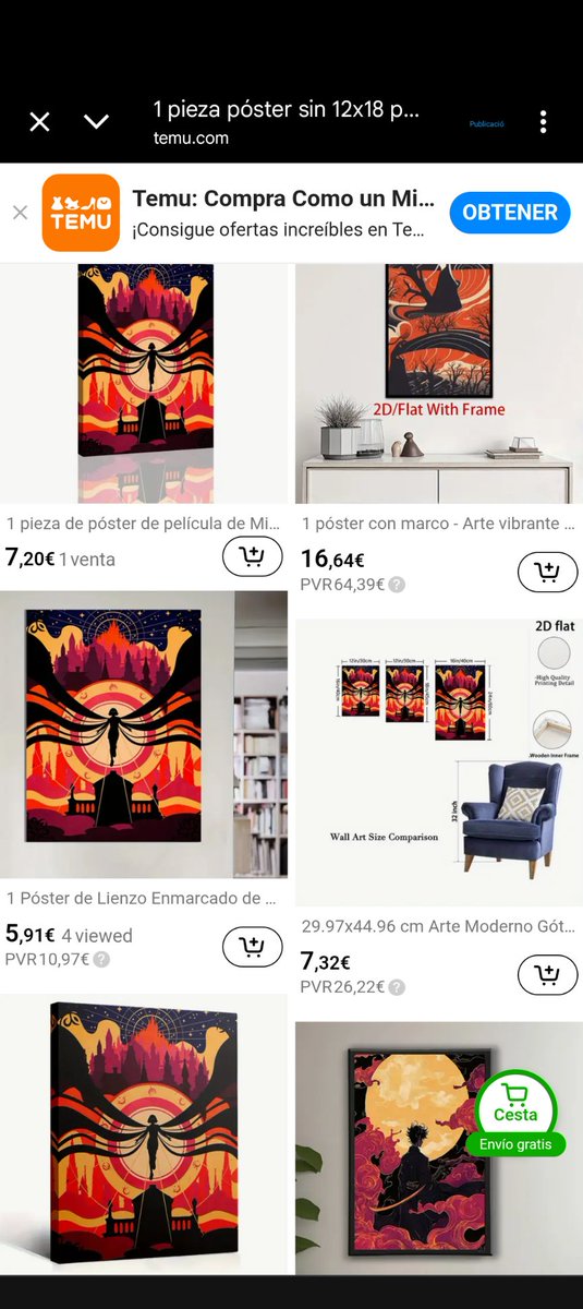 Me acaban de pasar esto. Recordad que no vendo por Temu ni tiendas similares. Solo tengo redbubble!