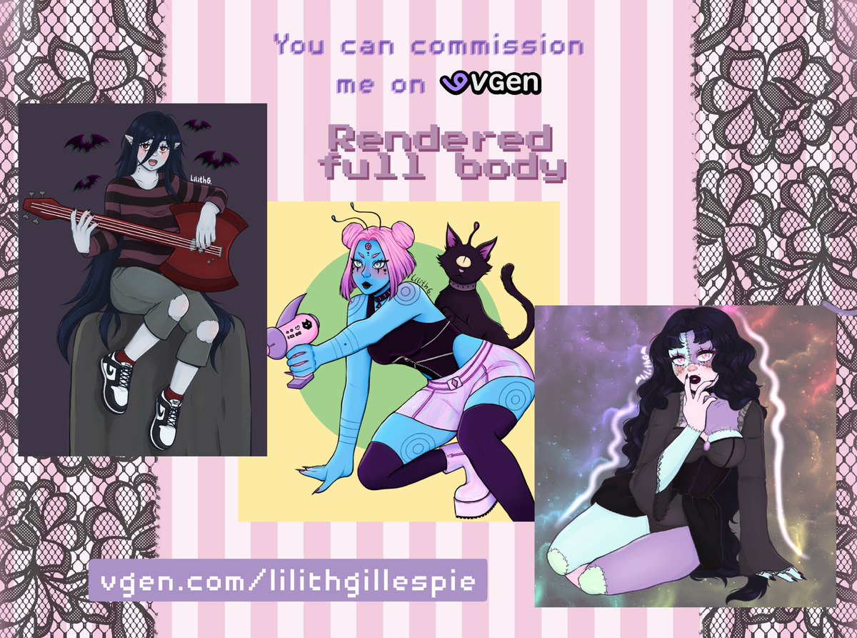 lilith🕸️ COMMISSION OPEN! (@lilithgillespie) on Twitter photo Hi ppl! i'm ONE review away from getting verified on <a href="/_VGen_/">VGen ✨ comms made easy</a> and i would appreciate SO MUCH if you commission me + give me a review so i can fulfill this dream and opportunity. This is a lil bit of what i do, message me if you have any question !! vgen.co/lilithgillespie Hi ppl! i'm ONE review away from getting verified on <a href="/_VGen_/">VGen ✨ comms made easy</a> and i would appreciate SO MUCH if you commission me + give me a review so i can fulfill this dream and opportunity. This is a lil bit of what i do, message me if you have any question !! vgen.co/lilithgillespie