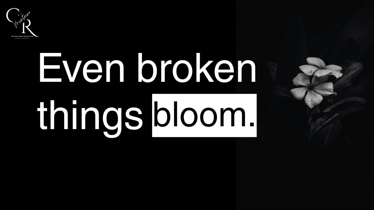 crmonteirowrite's tweet photo. Even broken things bloom.
I’ll show you how I did.
#PoemsFromADepressedHeart
Launching tomorrow. https://t.co/FqJ4ig2ilN