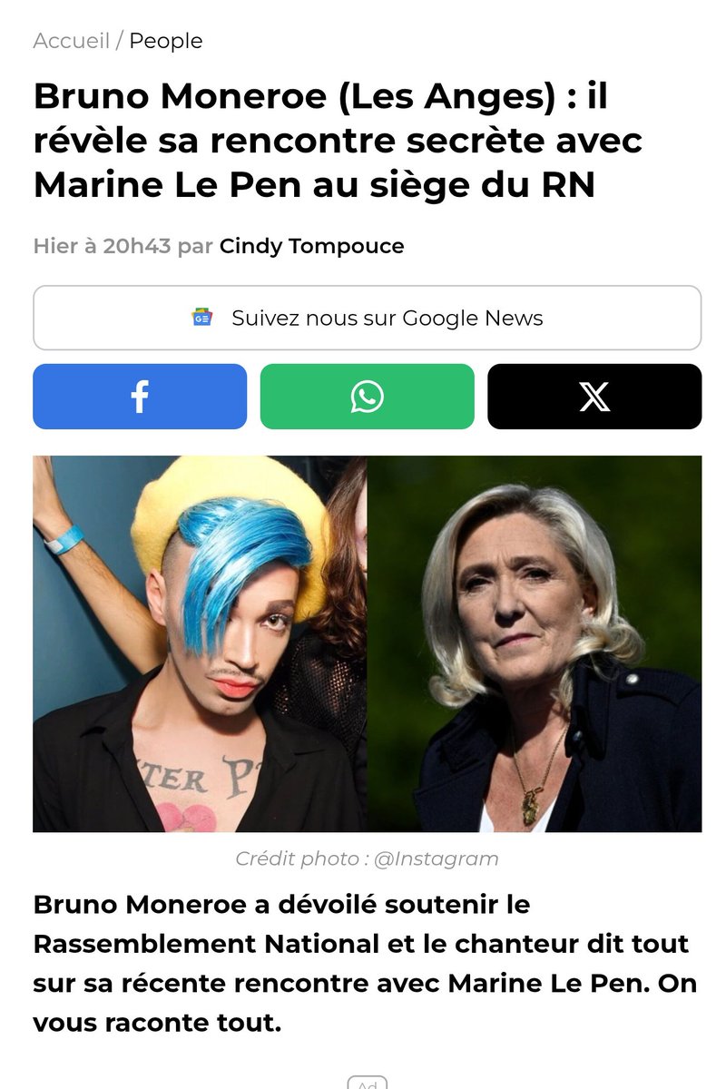🔴🇫🇷 ALERTE INFO | Gossip Room révèle que Bruno Moneroe (TV Réalité) a  rencontré Marine le Pen au siège du RN.