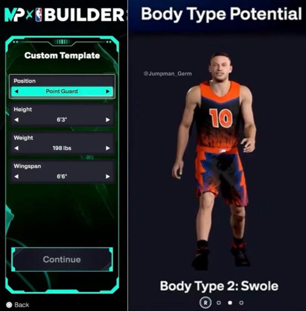2KIntel's tweet photo. In #NBA2K26, you can preview all unlockable MyPLAYER body types before creating your build. https://t.co/BL88GnAcXk