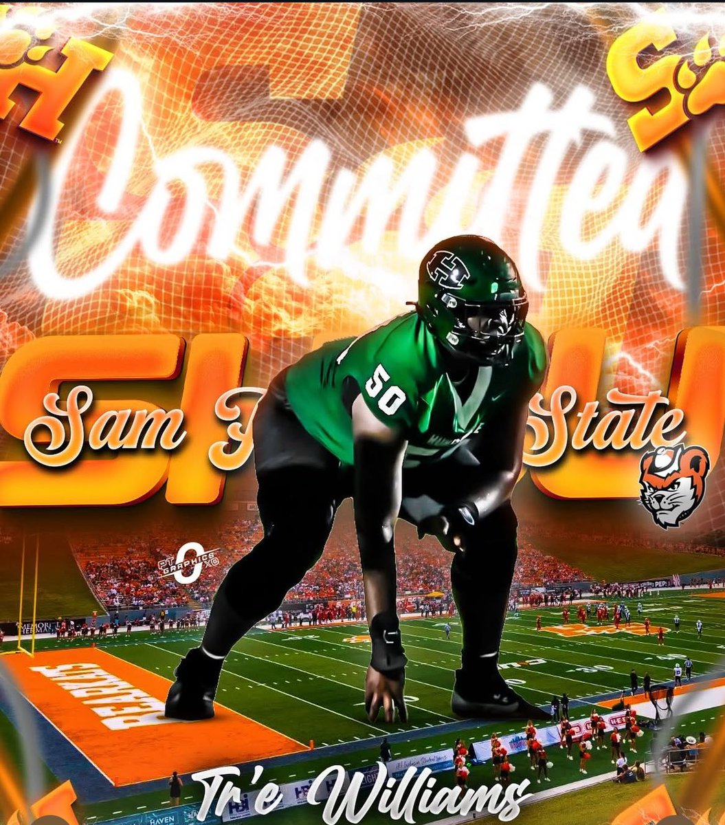 Sports of SHSU (@sportsofshsu) on Twitter photo <a href="/BearkatsFB/">Sam Houston Football</a> picks up its 2nd commitment of the day and 4th commitment of the 2026 class in 6’3” 300LB Huntsville HS OL Tr’e Williams.
Williams stays home and picks Sam Houston over Arkansas State and Louisiana Tech.
#EatEmUpKats <a href="/BearkatsFB/">Sam Houston Football</a> picks up its 2nd commitment of the day and 4th commitment of the 2026 class in 6’3” 300LB Huntsville HS OL Tr’e Williams.
Williams stays home and picks Sam Houston over Arkansas State and Louisiana Tech.
#EatEmUpKats