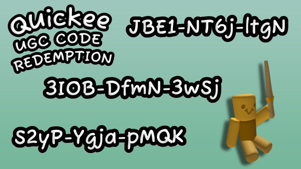 Get them before someone else does

I have another 25 codes still, so I'll be doing some competitions &amp; giveaways

roblox.com/games/11421607…

#ROBLOX #robloxart #robloxdev #robloxstudio #robloxart #cartoon #cartoony #robloxugc #UGCcreator #ugccommunity #UGC #RobloxFreeUGC