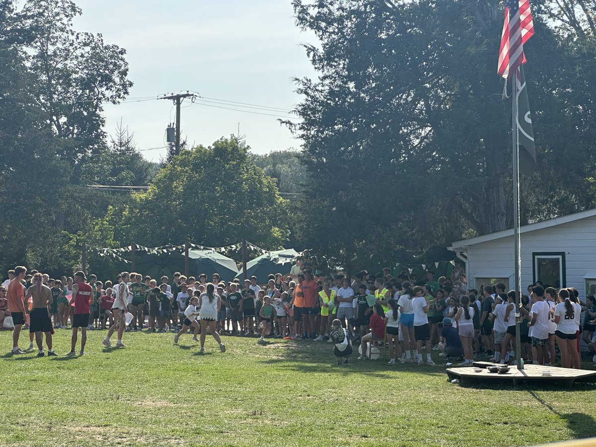 Campers done with their event cheer on their bunk mates!!