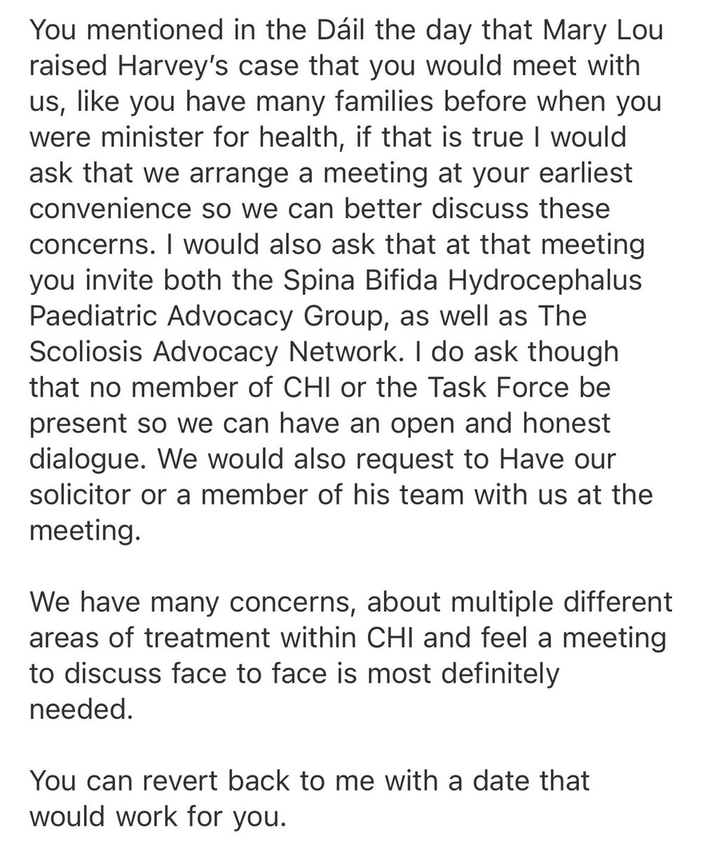 Gillian Sherratt (@gillsherratt23) on Twitter photo Email to <a href="/SimonHarrisTD/">Simon Harris TD</a> dated 21st October 2024. No meeting ever happened. #JusticeForHarvey #ResignHarris Email to <a href="/SimonHarrisTD/">Simon Harris TD</a> dated 21st October 2024. No meeting ever happened. #JusticeForHarvey #ResignHarris