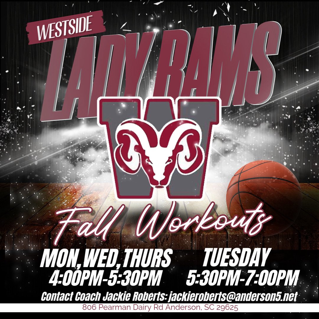 Here is our Fall workout schedule starting in September. Come check us out 🐏 

<a href="/Lady_RamsBball/">Lady Rams Bball</a>