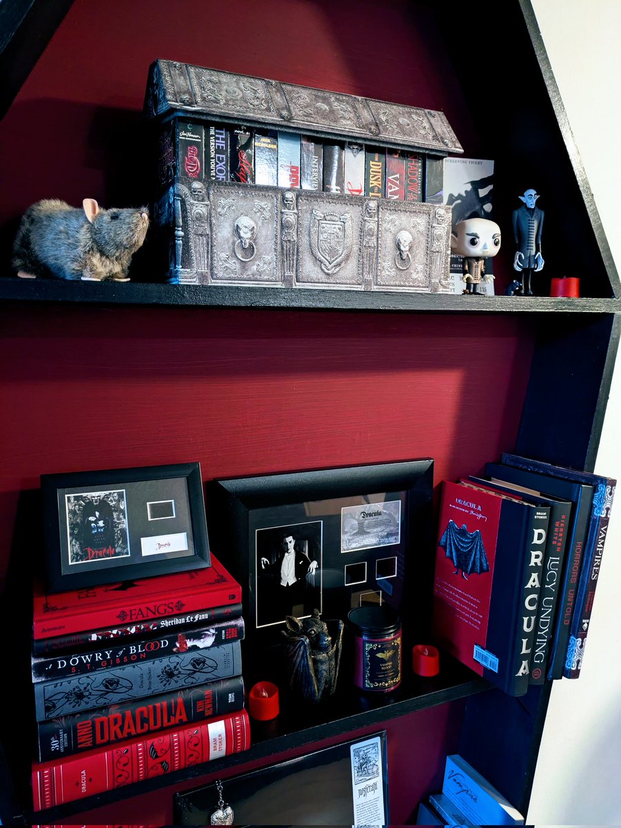 i rearranged my coffin shelf, i'm very happy with it 🩸🦇
