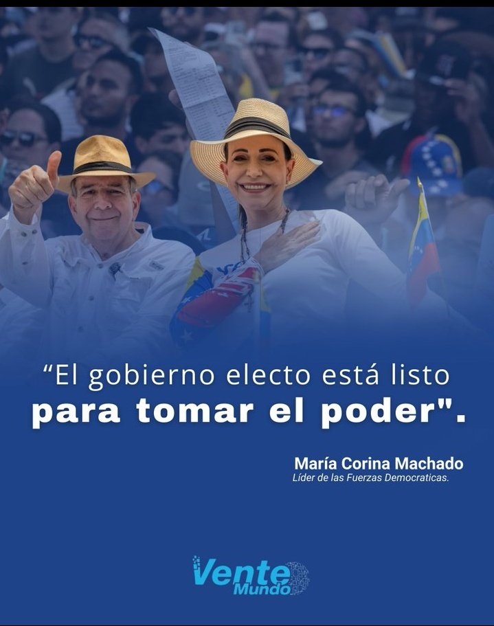 PALABRAS LAPIDARIAS 
<a href="/MariaCorinaYA/">María Corina Machado</a>

"El gobierno electo está listo para tomar el poder "

María Corina Machado