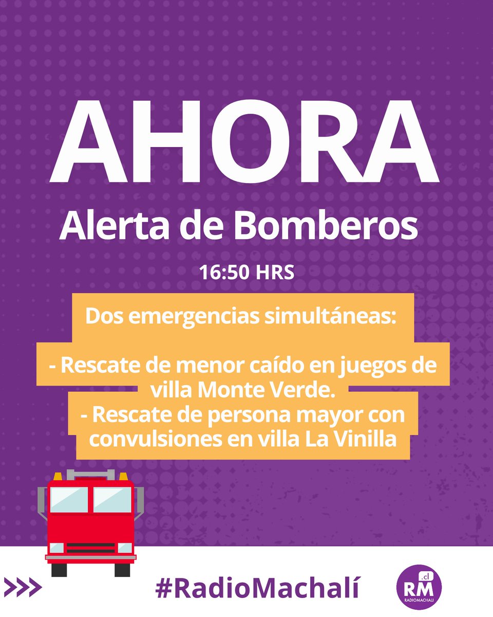 Las unidades se encuentran trabajando en ambas situaciones de emergencia. 

En desarrollo. 
#RadioMachalí #SomosLocales #Machalí
