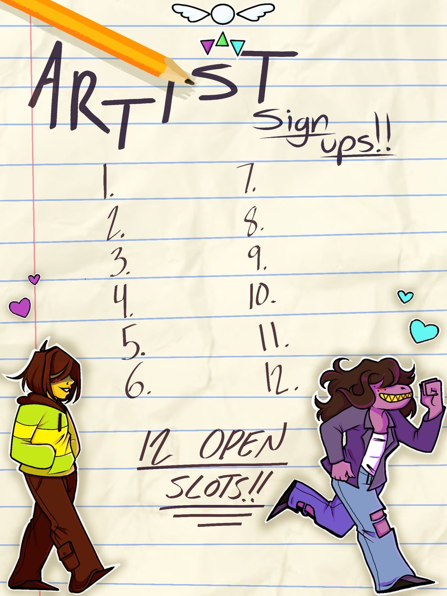 The time has come!!! Applications for CHALK TALK!! are officially open until September 17! As of right now, we plan to accept about 10 writers and 12 artists (not including guests). Be sure to apply before the time runs out!

#deltarune #deltarunezine #krusie