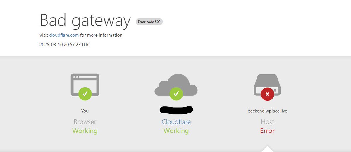 Welp looks like I'll have to wait for the servers to be fixed to continue on my projects. :'(
<a href="/wplacelive/">wplace</a> hopefully this is a speedy fix
#wplace