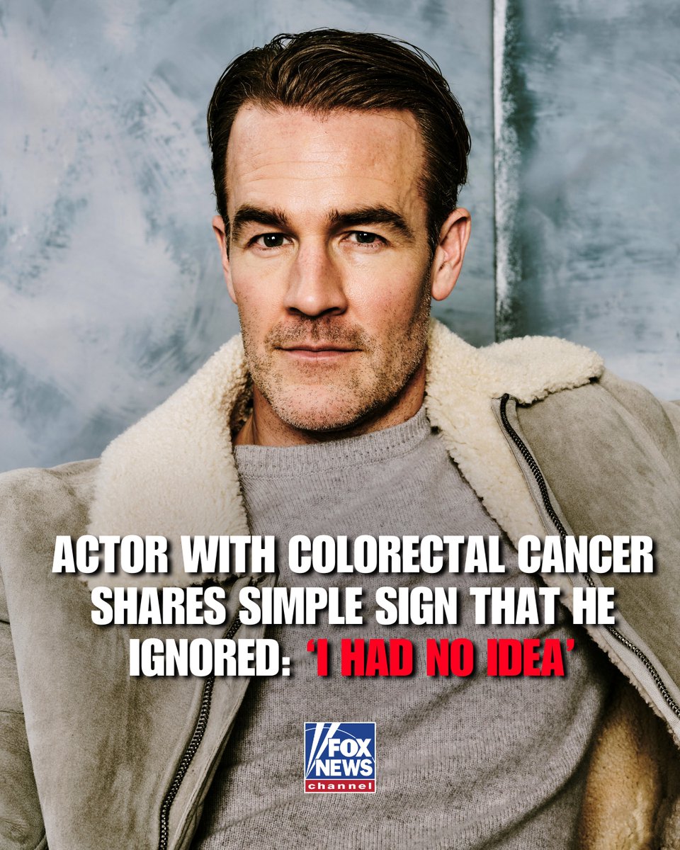 FoxNews's tweet photo. SILENT KILLER: “Dawson’s Creek” star @VanderJames says a change in bathroom habits was the first sign of his stage 3 colon cancer — a symptom he dismissed as a side effect of coffee. Doctors warn that even minor digestive changes can signal early cancer and recommend screening starting at age 45.