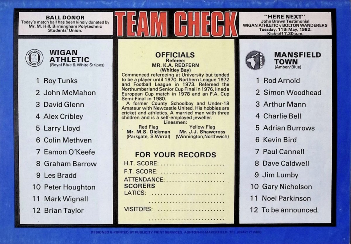 Not changed a bit 
43 years ago 🔵⚪️ ⚽️ 
<a href="/LaticsOfficial/">Wigan Athletic</a> <a href="/WAFCHeritage/">Wigan Athletic Heritage Project</a> #wafc