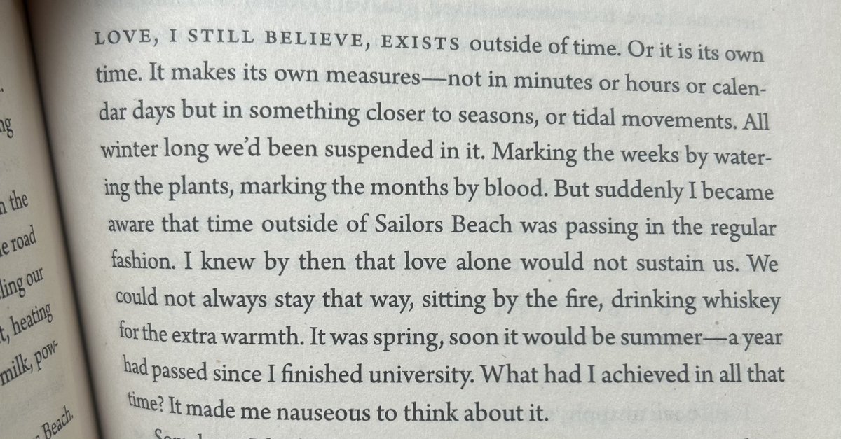 “Love, I still believe, exists outside of time. Or it is its own time. It makes its own measures—not in minutes or hours or calendar days but in something closer to seasons, or tidal movements. All winter long I’d been suspended in it.”

Thirst For Salt by <a href="/madelaine_lucas/">Madelaine Lucas</a>