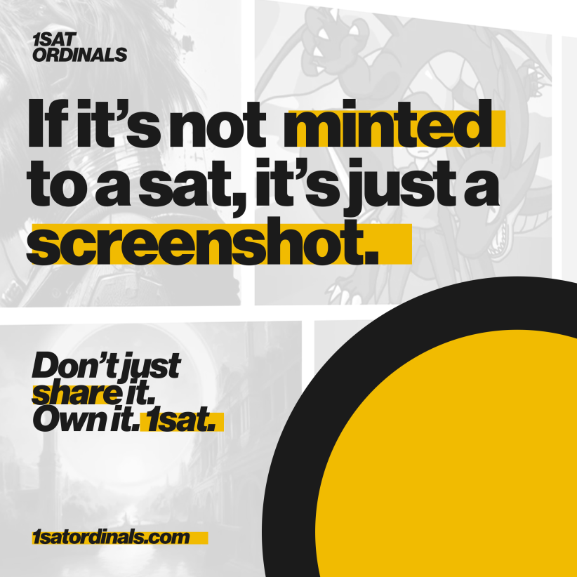 Remember kids, if it's not on-chain, it didn't happen 

( cringe fabrication 🤡 )

1satordinals.com