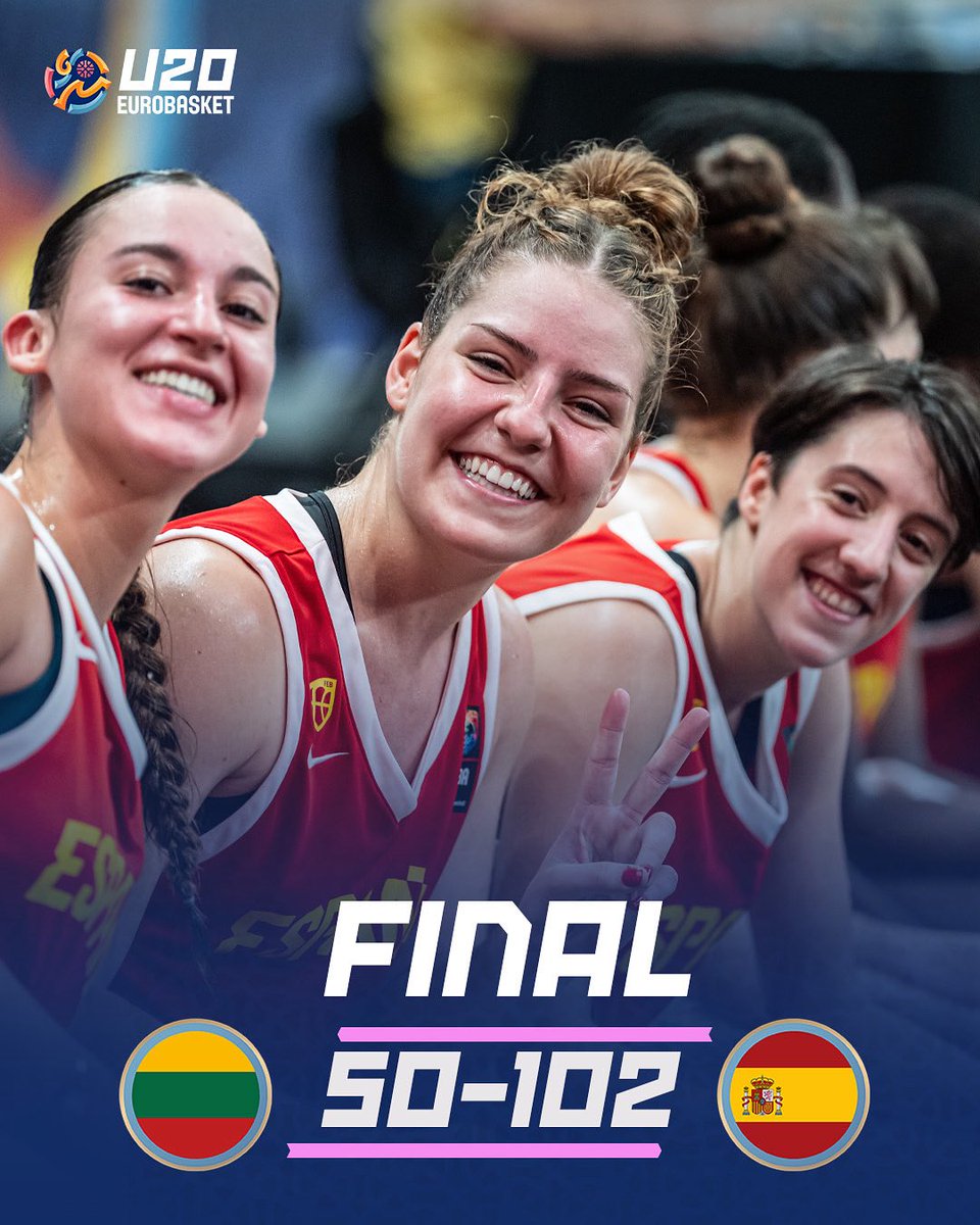 EuroBasketWomen's tweet photo. Spain claim their 10th #U20EuroBasket gold medal! 🥇 https://t.co/VVk7yllsBM
