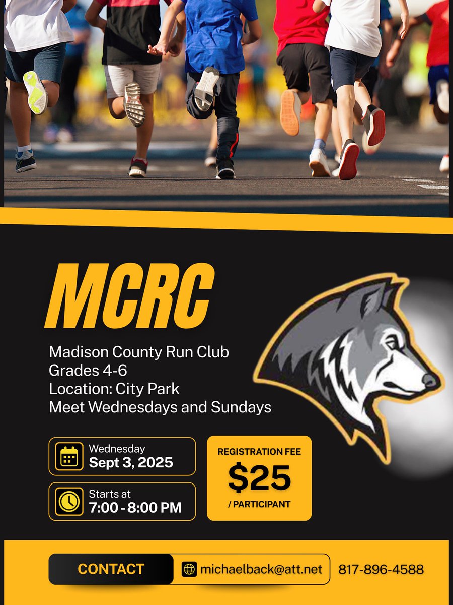 MCRC is accepting registrations! If your child is looking to develop as a young athlete and learn the fun sport of cross country, please reach out and consider joining us! Race schedule will be shared TBD. All proceeds support the Winterset HS cross country team.