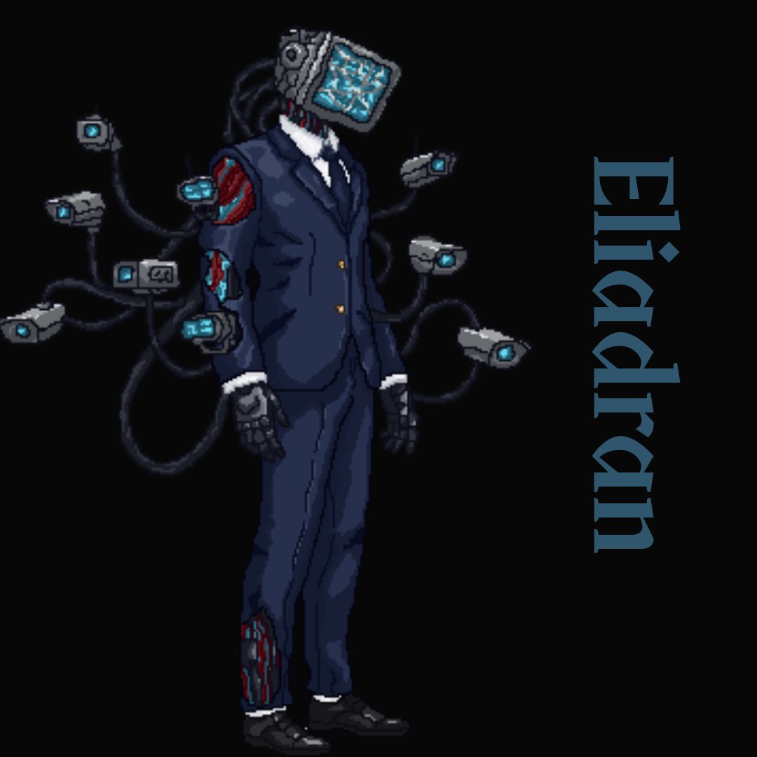 Él es Galaad, un ex-político ambicioso que sueña con convertirse en el Gran Papa. Es uno de los jefes más poderosos de Caelitronus, siempre acompañado por su leal alma, Eliadran.
#gamedev