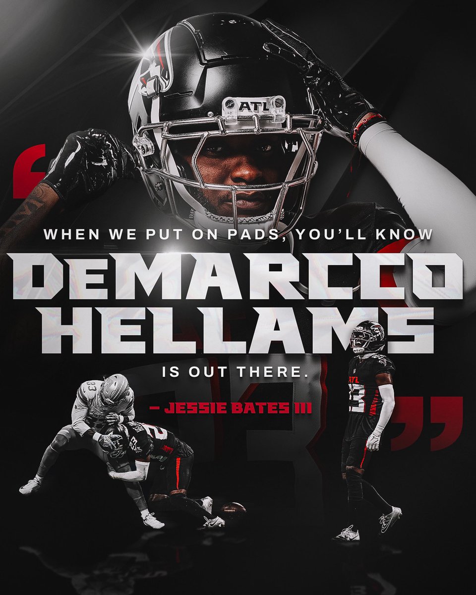 AtlantaFalcons's tweet photo. Come Hellams or high water 😤 https://t.co/bteSOopFSN