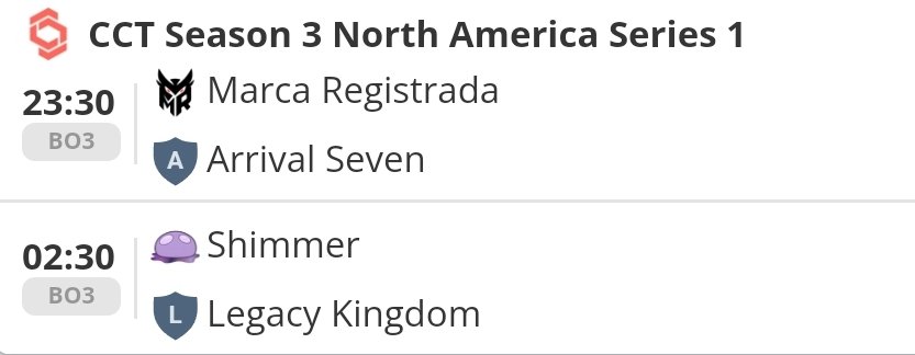 Hello 🌚

Don't sleep, It's <a href="/CCT_CS/">Champion of Champions Tour CS2</a> North America Time! ✌🏽

My predicitons:
Arrival Seven
Legacy Kingdom

🎙:<a href="/Roy_OrS/">DM | ℝ 𝕠 𝕪 🎙️</a> &amp; <a href="/eventunemedia/">Eventunemedia</a> 

📺 kick.com/cct_cs3