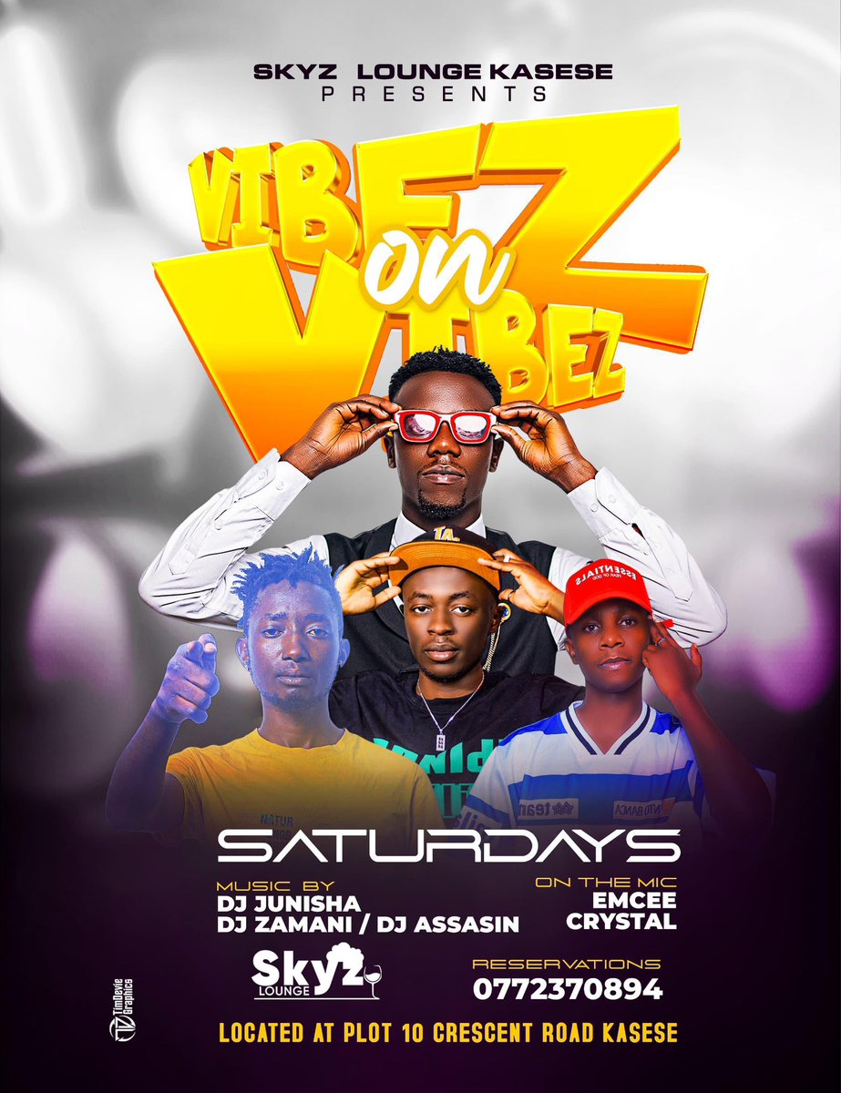 Kasese is ready! 

Vibes on vibes every Saturday at SKYZ LOUNGE KASESE – all beers on sale, unmatched energy, and our in-house DJs + Crysto MC keeping the party alive. 

Sponsored by Appliance World Kasese – 20% off original household items 

#KaseseIsReady #rwenzorimarathon25