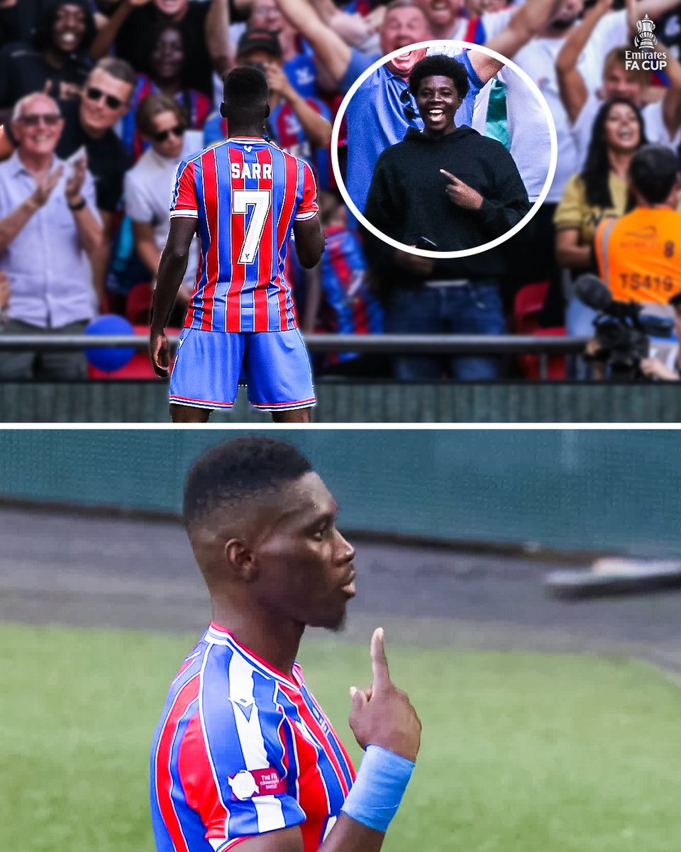 Emirates FA Cup (@emiratesfacup) on Twitter photo This young <a href="/CPFC/">Crystal Palace F.C.</a> fan did the Ismaïla Sarr celebration back to him 😅
#CommunityShield This young <a href="/CPFC/">Crystal Palace F.C.</a> fan did the Ismaïla Sarr celebration back to him 😅
#CommunityShield