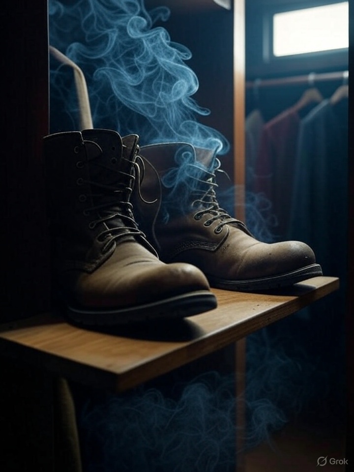 So today I was just sitting in my house, then heard the smoke detector go off. As I went to investigate I smelled something burning. I opened the closet door to find my hiking boots catching on fire.  Stay out of the woods, your boots might cause a forest fire!