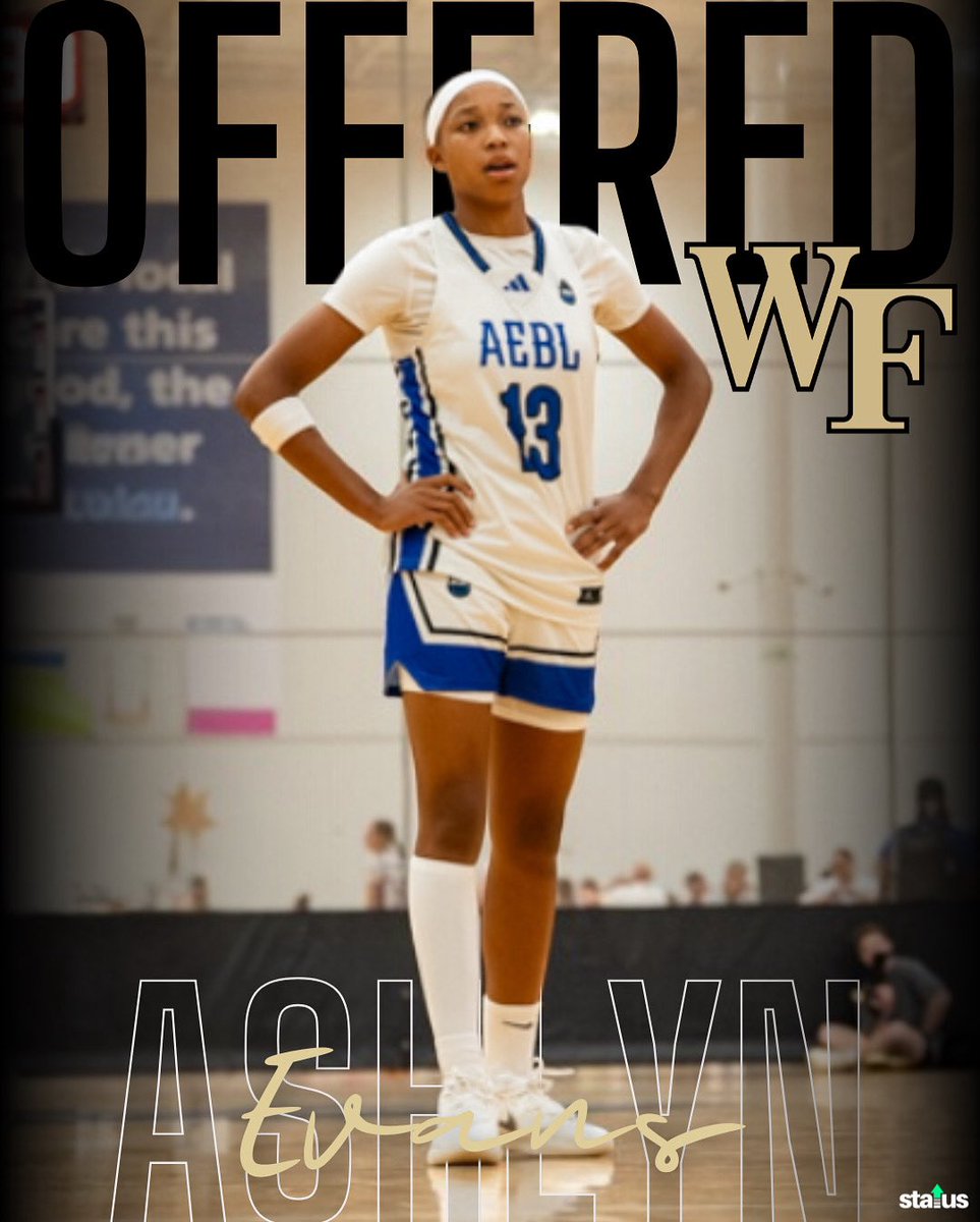 Ashlyn Evans (@ashlynj_19) on Twitter photo After a great camp and conversation with <a href="/CoachMegGebbia/">Megan Gebbia</a> , I’m blessed to receive an offer from Wake Forest University . <a href="/WakeWBB/">Wake Forest Women's Basketball</a> <a href="/aeblgirlz/">AEBL</a> <a href="/runninladyrebs/">Lady Rebs Basketball</a> After a great camp and conversation with <a href="/CoachMegGebbia/">Megan Gebbia</a> , I’m blessed to receive an offer from Wake Forest University . <a href="/WakeWBB/">Wake Forest Women's Basketball</a> <a href="/aeblgirlz/">AEBL</a> <a href="/runninladyrebs/">Lady Rebs Basketball</a>