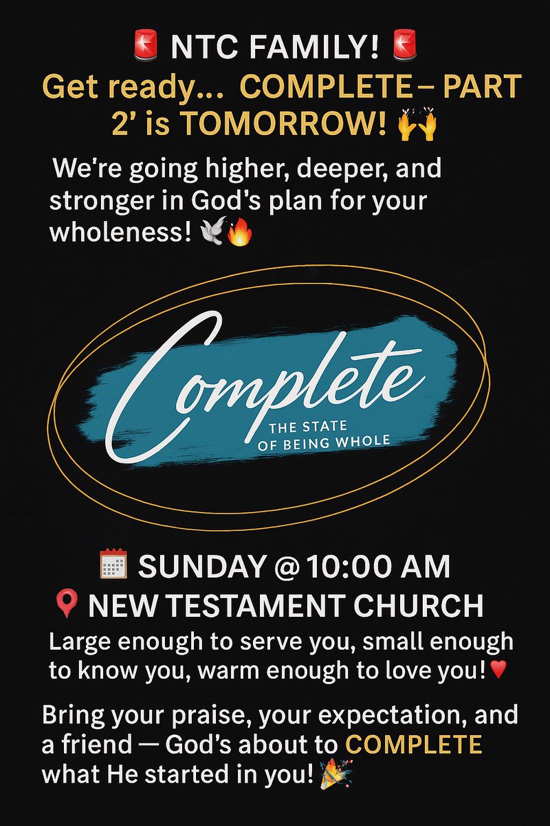 AlGallon's tweet photo. COMPLETE | Part 2
To be complete is to be fully filled, brought to fullness in purpose, and saturated with what God intends — the state of being made whole, reaching divine fulfillment, and lacking nothing to flourish in your God-ordained design. #Complete #GraceCulture#algallon https://t.co/BwfkpPS11Q
