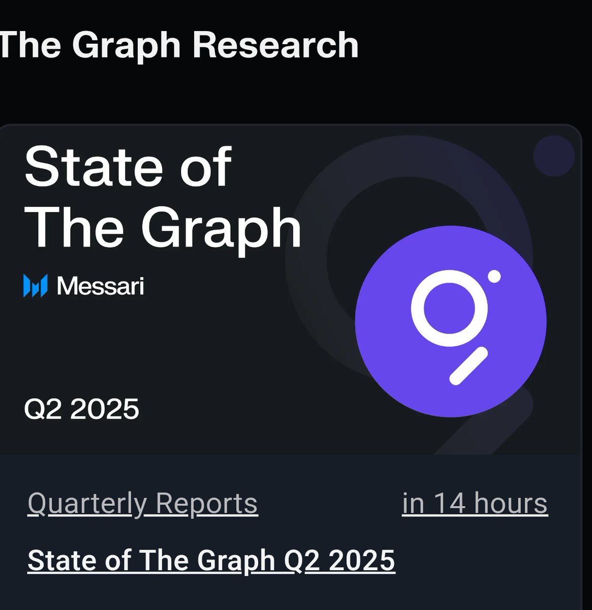 0xTheGraph's tweet image. Bin gespannt auf den Q2 Report 😉 $Grt
