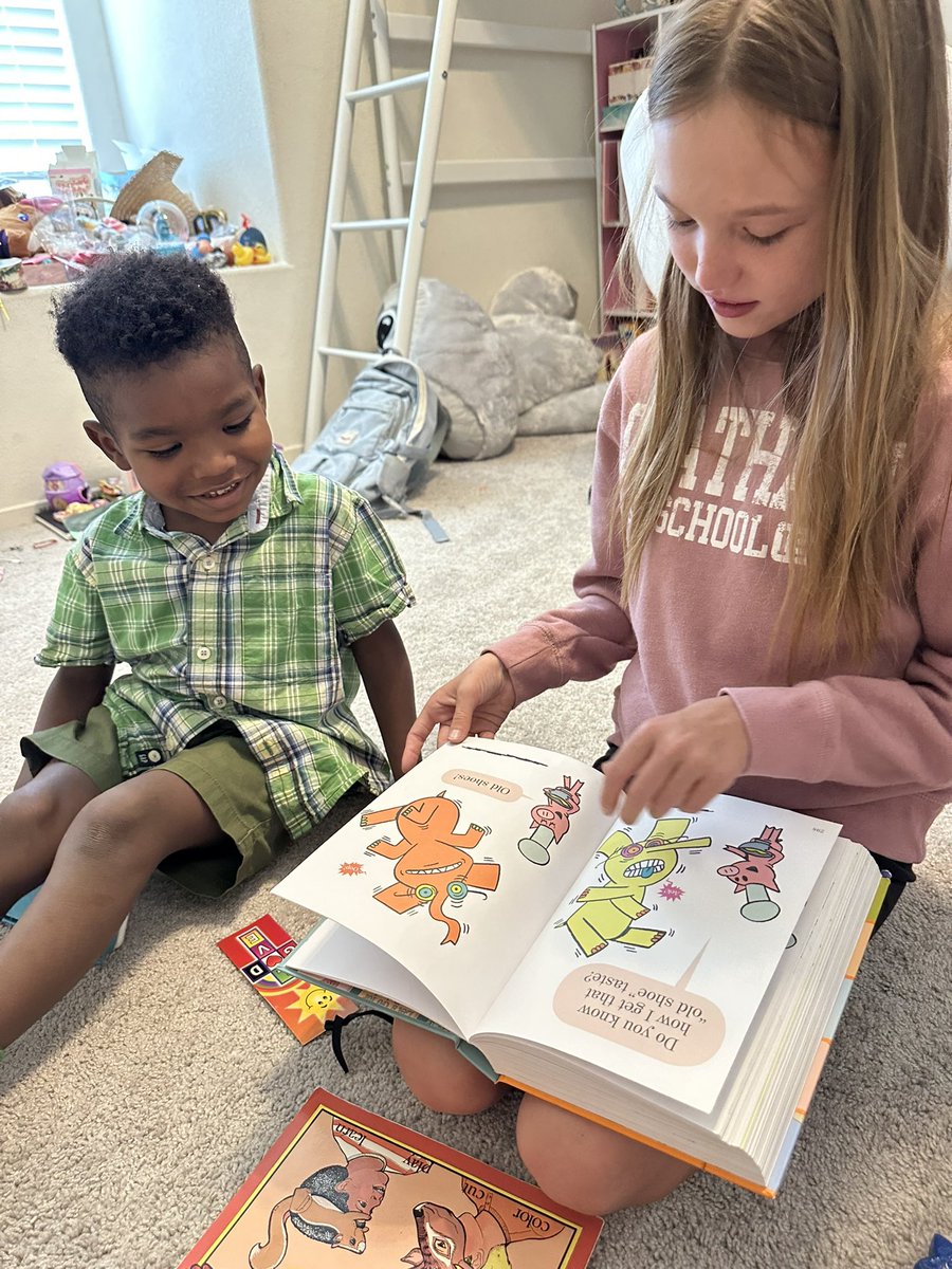 tyromper's tweet photo. A big PRIVILEGE for young kids is having bigger siblings teach them before school does.

Our eldest does SISSY SCHOOL most days where her younger brothers come in & she teaches them math, writing, spelling etc.

Family is everything. ❤️