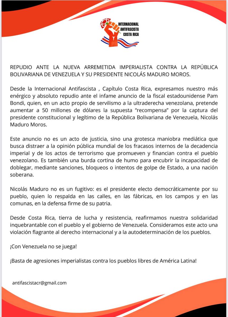 Romy_Informa's tweet photo. Continúan las muestras de apoyo y solidaridad con Venezuela y su presidente constitucional, Nicolás Maduro Moros.
#oriele #YoEstoyCon https://t.co/7n9VSjq9Je
