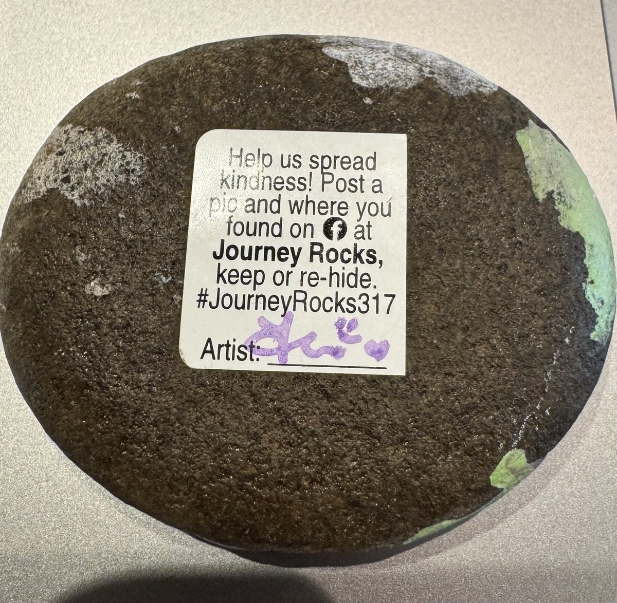 MonSweaty's tweet photo. Found this rock in Hellerstown PA today.  It will be traveling on a long journey this week. #journeyrocks317 https://t.co/MCq1ryffmK