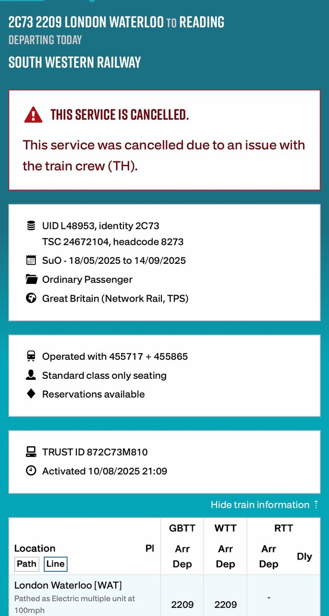 Righto, the last 455 service to Reading! 5717 and 5865 have the honours of working 2C73- Oh, there’s no guard, and a trespasser at North Sheen ☹️

Sadly then it looks like the 16:09 was actually the last 455 service to Reading, unless of course there’s some set swaps in the week.