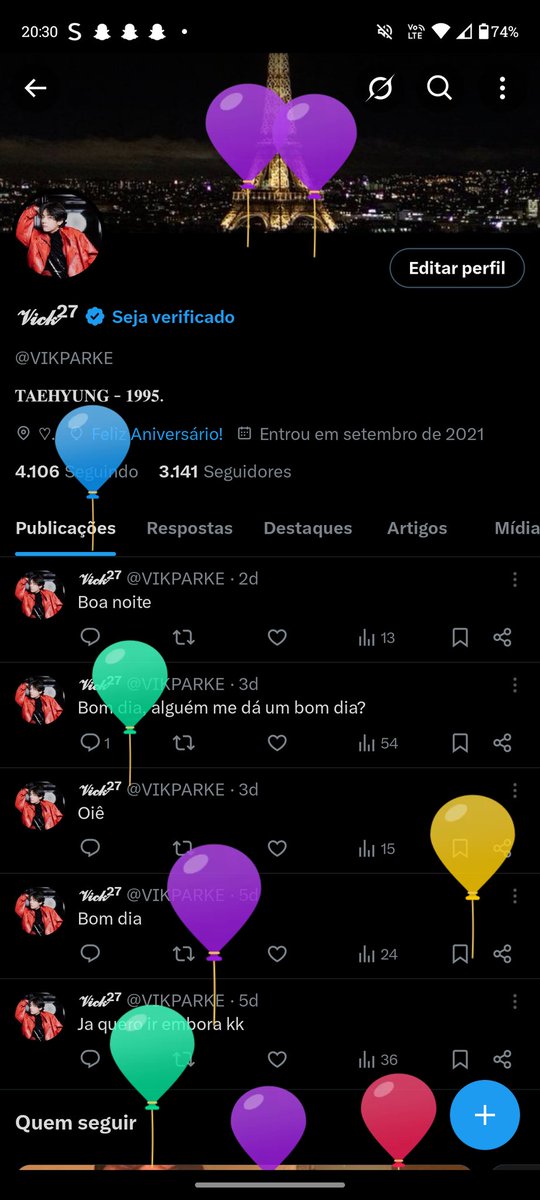 Os balões subindo 🥹
E finalmente meu aniversárioo chegouuu 
2.0 aaa