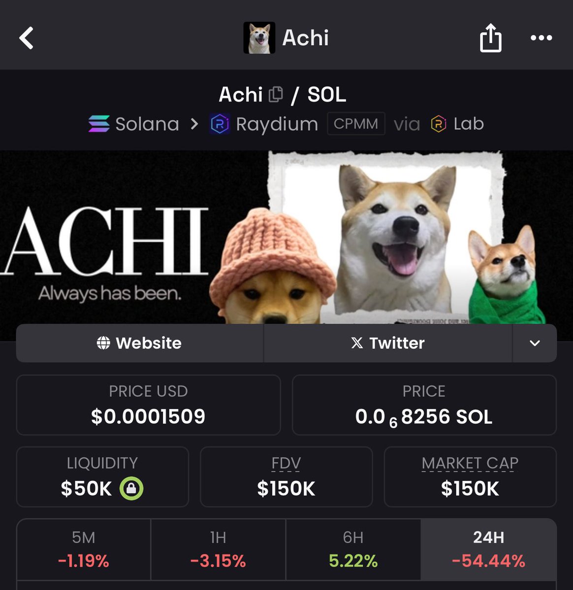 $ACHI is a big face in crypto history. Having a runner in the market repping her is inevitable. The community’s growing slow and steady and same with the floor. There’s no other narrative I’m more bullish on than Achi, the Queen of Shibas.