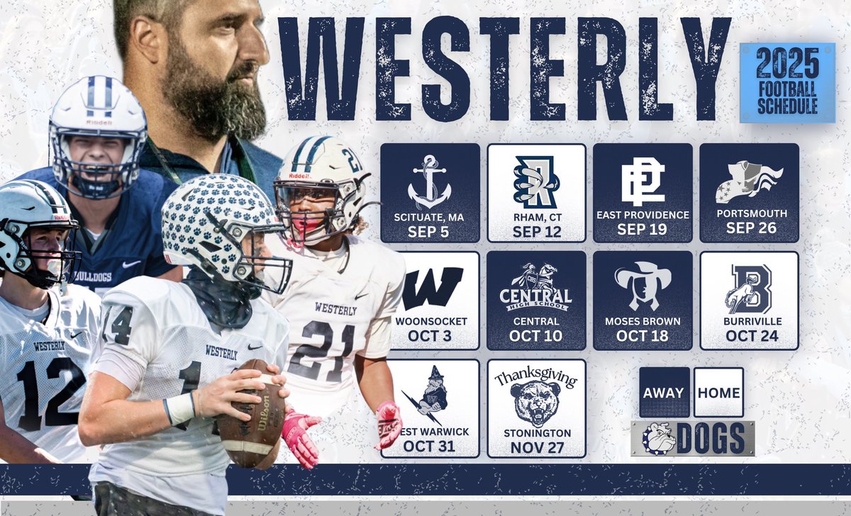 Westerly Bulldogs Football (@wpsbulldogsfb) on Twitter photo ๐๐ฅ Bulldog Nation โ the 2025 Varsity Schedule is HERE! Time to pack the stands, bring the energy, and make Augeri Field the loudest place in Rhode Island ๐๐ค๐พ
<a href="/WPSBulldogs/">WPS Bulldogs</a> <a href="/rds_jr/">RSposato Jr.</a> <a href="/SunSportsRI/">Westerly Sun Sports</a> <a href="/projo/">Providence Journal</a> <a href="/EricRueb/">Eric Rueb</a> ๐๐ฅ Bulldog Nation โ the 2025 Varsity Schedule is HERE! Time to pack the stands, bring the energy, and make Augeri Field the loudest place in Rhode Island ๐๐ค๐พ
<a href="/WPSBulldogs/">WPS Bulldogs</a> <a href="/rds_jr/">RSposato Jr.</a> <a href="/SunSportsRI/">Westerly Sun Sports</a> <a href="/projo/">Providence Journal</a> <a href="/EricRueb/">Eric Rueb</a>