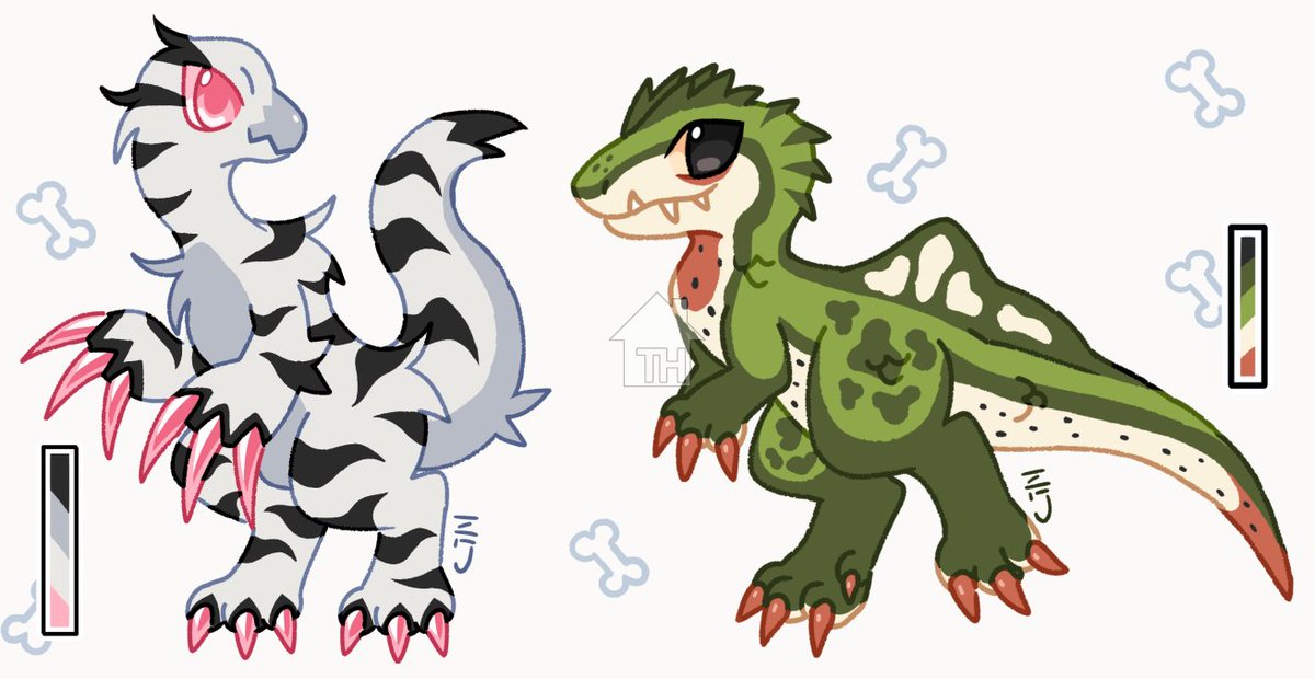 More dinosaur designs up for offers! Therizinosaurus &amp; Concavenator 🦖
#dinosaur #kemono #adoptable