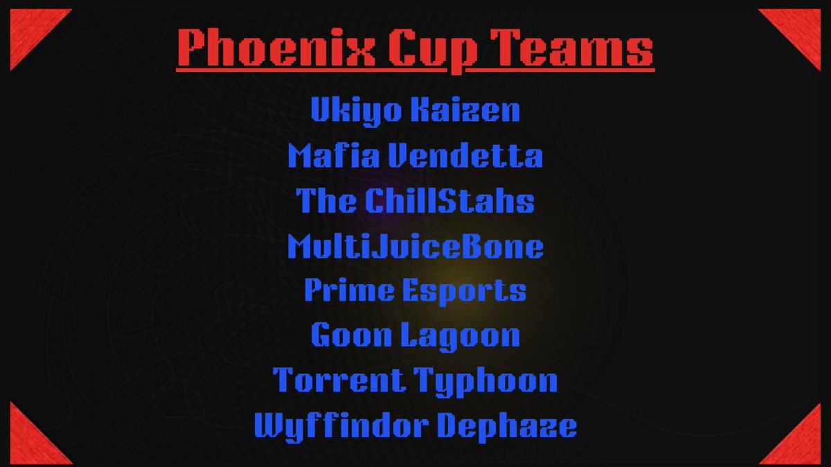 Ascend Tournament Series (@ats_rl) on Twitter photo The first round of action is only one hour away ...
<a href="/Ukiyo_Esports_/">Ukiyo Esports</a> Kaizen
<a href="/MidwestMafiaGG/">Midwest Mafia</a> Vendetta
The ChillStahs
MultiJuiceBone
<a href="/PRIMEESPORTSRL/">PRIME ESPORTS</a>
Goon Lagoon
<a href="/TorrentCorpRL/">Torrent Corp</a> Typhoon
<a href="/HWyffindor/">House Wyffindor</a> Dephaze The first round of action is only one hour away ...
<a href="/Ukiyo_Esports_/">Ukiyo Esports</a> Kaizen
<a href="/MidwestMafiaGG/">Midwest Mafia</a> Vendetta
The ChillStahs
MultiJuiceBone
<a href="/PRIMEESPORTSRL/">PRIME ESPORTS</a>
Goon Lagoon
<a href="/TorrentCorpRL/">Torrent Corp</a> Typhoon
<a href="/HWyffindor/">House Wyffindor</a> Dephaze