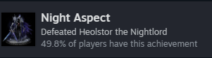 13.5% of Nightreign (Steam) players have EVERY achievement.

49.8% of players have defeated Heolstor

I think it is a testament to Nightreign's fun factor, that such a high % of players have defeated all the bosses.

The game doesn't have a single 'rare' (<10%) Achievement