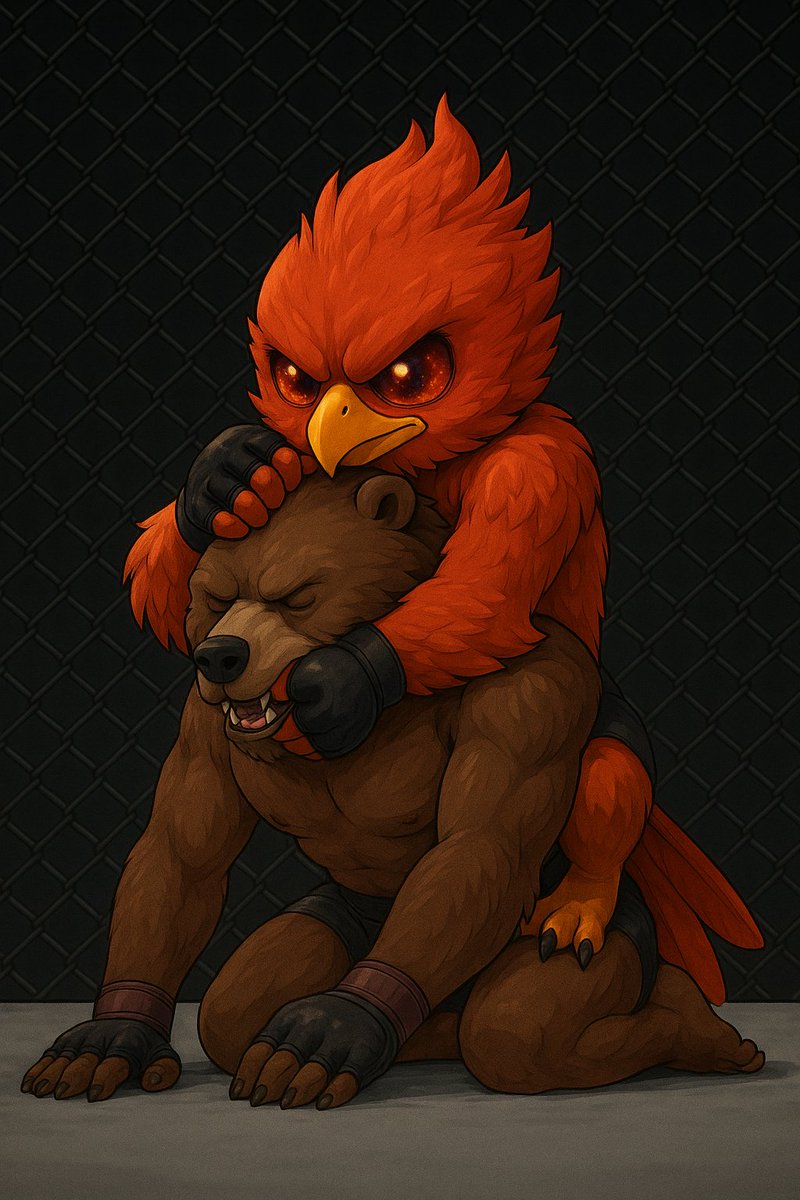 When the fire meets the beast, only one will rise.
Chiburn’s grip is more than a hold it’s a promise:
this fight ends on his terms.