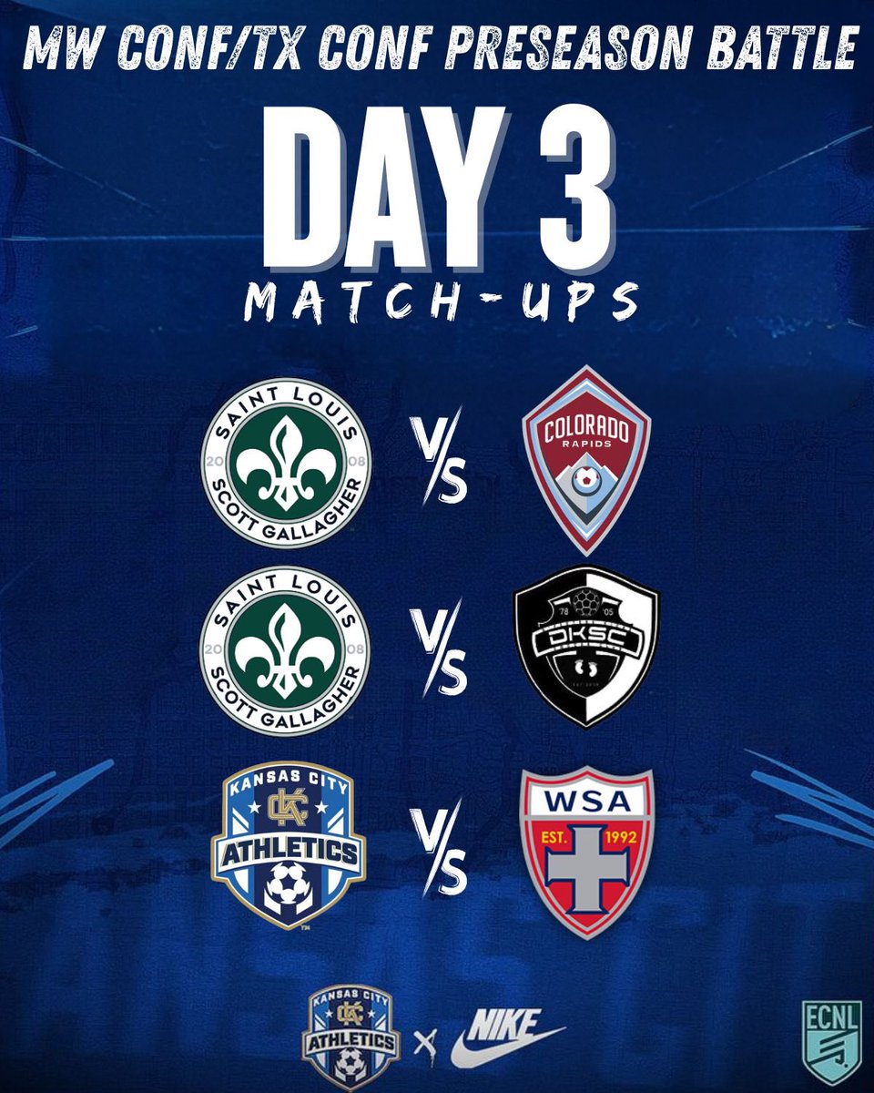 Marcus Kelcher (@marcuskelcher) on Twitter photo Day 3 DONE✔️
Massive thanks to <a href="/DKSC_official/">D'Feeters Kicks Soccer Club</a> <a href="/SLSGECNLGirls/">SLSG ECNL Girls</a> <a href="/SoccerWSA/">WSA Soccer Club</a> & <a href="/RapidsYouthClub/">Rapids Youth Soccer</a> for attending this Summers event. Safe travels home and best of luck this season!
<a href="/AthleticsKC/">KC Athletics Soccer Club</a> <a href="/kcaecnl2013/">KC Athletics ECNL 2013G</a> <a href="/KCAECNL2012G/">KC Athletics ECNL 2012G</a> <a href="/kca2011ecnlg/">KC Athletics ECNL 2011G</a> <a href="/KCAECNL2010g/">KC Athletics Academy Elite 2010 ECNL</a> <a href="/kcaecnl2009/">KC Athletics Academy Elite 09 ECNL</a> <a href="/KCACElite08ECNL/">KC Athletics Academy Elite 07/08 ECNL</a> Day 3 DONE✔️
Massive thanks to <a href="/DKSC_official/">D'Feeters Kicks Soccer Club</a> <a href="/SLSGECNLGirls/">SLSG ECNL Girls</a> <a href="/SoccerWSA/">WSA Soccer Club</a> & <a href="/RapidsYouthClub/">Rapids Youth Soccer</a> for attending this Summers event. Safe travels home and best of luck this season!
<a href="/AthleticsKC/">KC Athletics Soccer Club</a> <a href="/kcaecnl2013/">KC Athletics ECNL 2013G</a> <a href="/KCAECNL2012G/">KC Athletics ECNL 2012G</a> <a href="/kca2011ecnlg/">KC Athletics ECNL 2011G</a> <a href="/KCAECNL2010g/">KC Athletics Academy Elite 2010 ECNL</a> <a href="/kcaecnl2009/">KC Athletics Academy Elite 09 ECNL</a> <a href="/KCACElite08ECNL/">KC Athletics Academy Elite 07/08 ECNL</a>