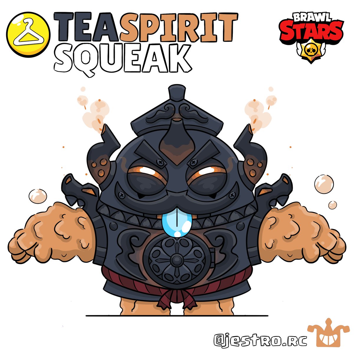 New <a href="/BrawlStars/">Brawl Stars</a> skin concept for Squeak | „TEASPIRIT SQUEAK“ 🫖💨👻 

#squeak #brawlstars #BrawlStarsArt #brawlstrasfanart #newskin #tea